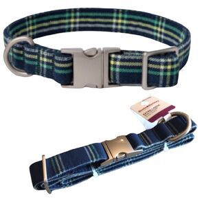 Boots & Barkley Dog Collar Xl Navy Blue Stripe 20-30" Fit Great Dane Bulldog New